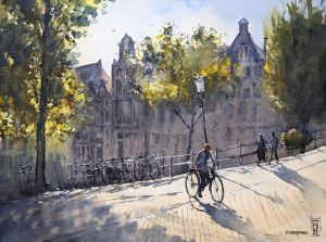 Fietser bij de Prinsengracht