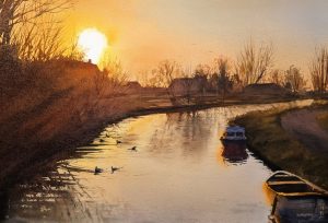 Ringsloot in de avondzon